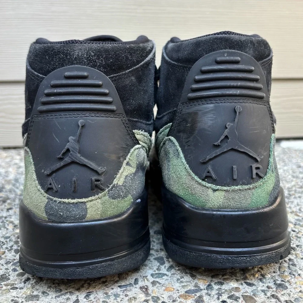 Jordan Legacy 312 Camo Black Elephant Print High Top Mens AV3922-003 Size 12